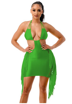 Let’s Mingle Mini Dress : Green