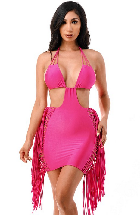Let’s Mingle Mini Dress : Hot Pink